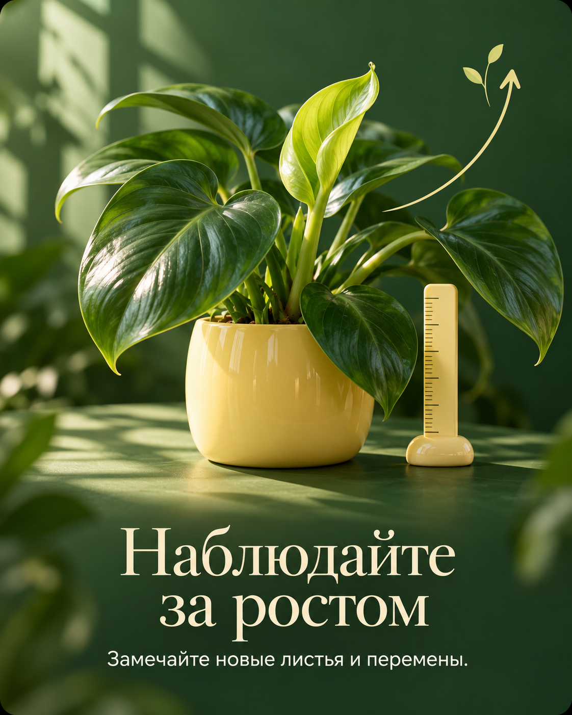 Растение и отметки его роста